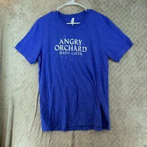 Canvas Mens Large T-Shirt Blue Angry Orchard Hard Cider Logo Graphic Print